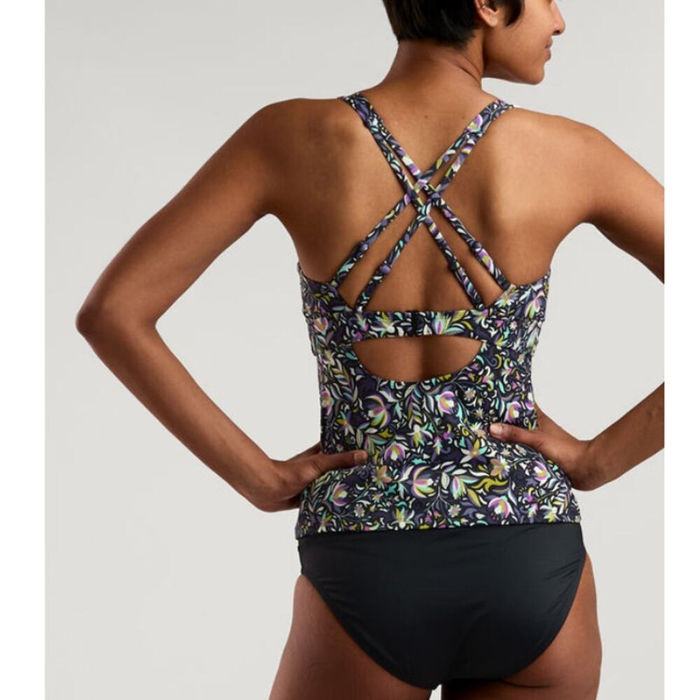 Title Nine Black Print Oaxaca Metis Tankini Top Size 36C - Picture 2 of 10